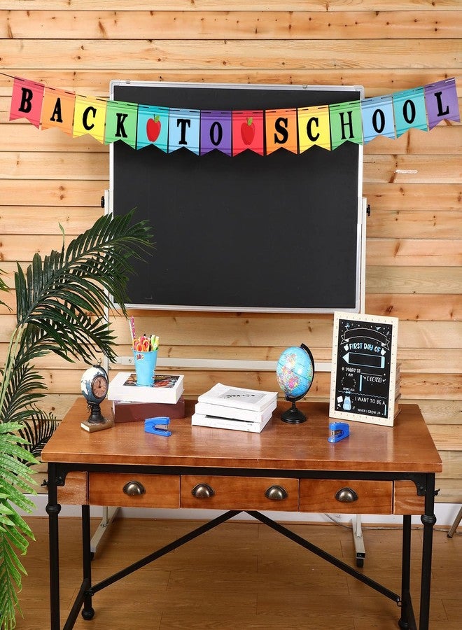 Mooliwe Classroom Decor DIY Banner, Welcome Back to School Party Supply Custom Hanging Bunting Garland Kit with Letters for First Day of School Ambience Celebration Decoration(Colorful,Brush) - Image 4